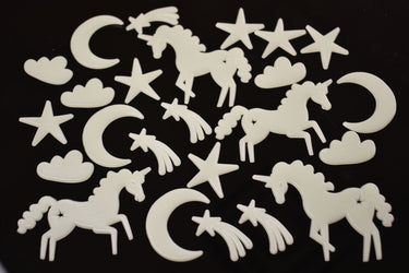 24 Piece Glow in the Dark Unicorns Wall Ceiling Decor